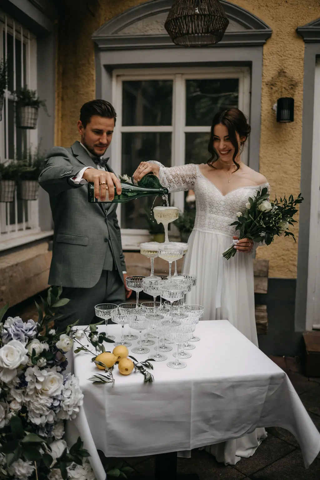 Heiraten mit italienischem Flair - isarweiss - Champagnerturm