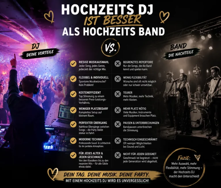 DJ oder Band zur Hochzeit: Warum der DJ oft die bessere Wahl ist — Teaser